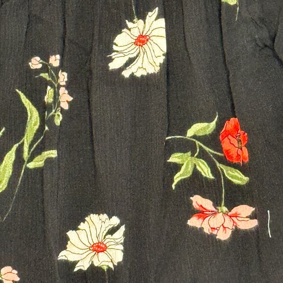 Hollister Floral Off the Shoulder Sz Med Bell Sleeves Crop Boho Peasant Y2K Top - Picture 6 of 11